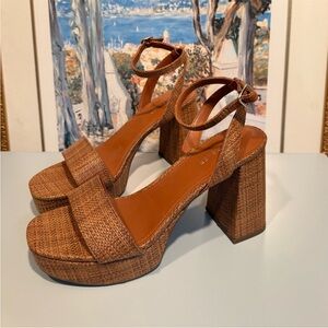 Marc Fisher Brown Platform Sandals